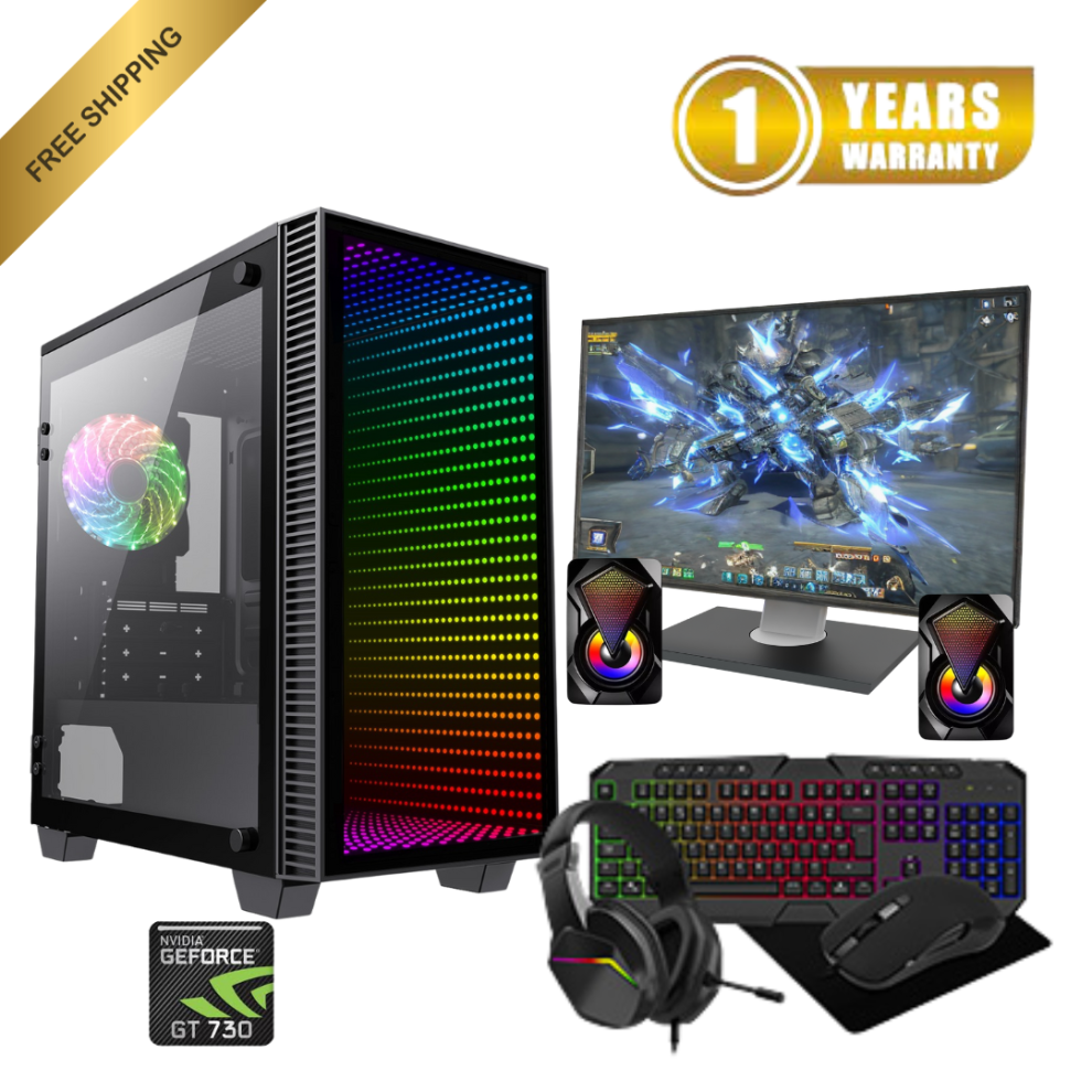 Gaming PC Bundle: i7 16GB RAM 1TB HDD + 512GB SSD, GT1030, 22" Monitor-image-OPC-PFYQT6M-NEW