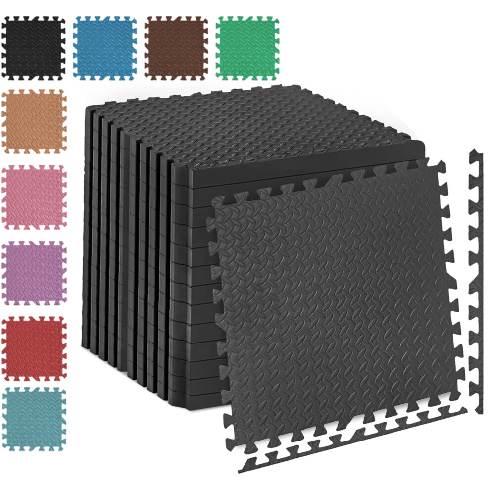 ((Blue 32 Pcs (128 sq.ft) 25mm Thick EVA Soft Foam Mat Heavy Duty Interlocking Floor Exercise Mat Each Tiles 60 x 60 x25c) Eva interlocking floor mats