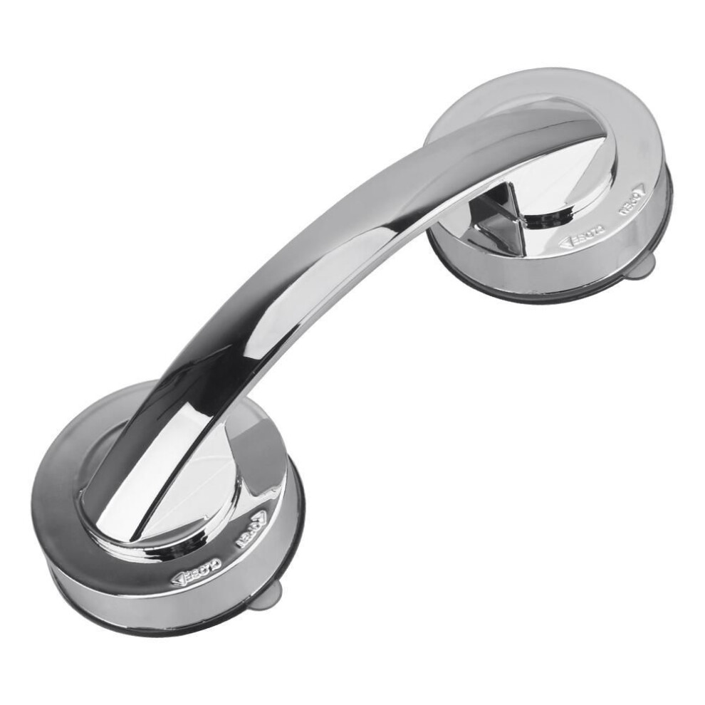 (Silver L) For Safety Grab In Bathroom Bathtub Glass Door No Drilling Shower Handle With Suction Cup Anti-slip Handrail Offers Safe Grip