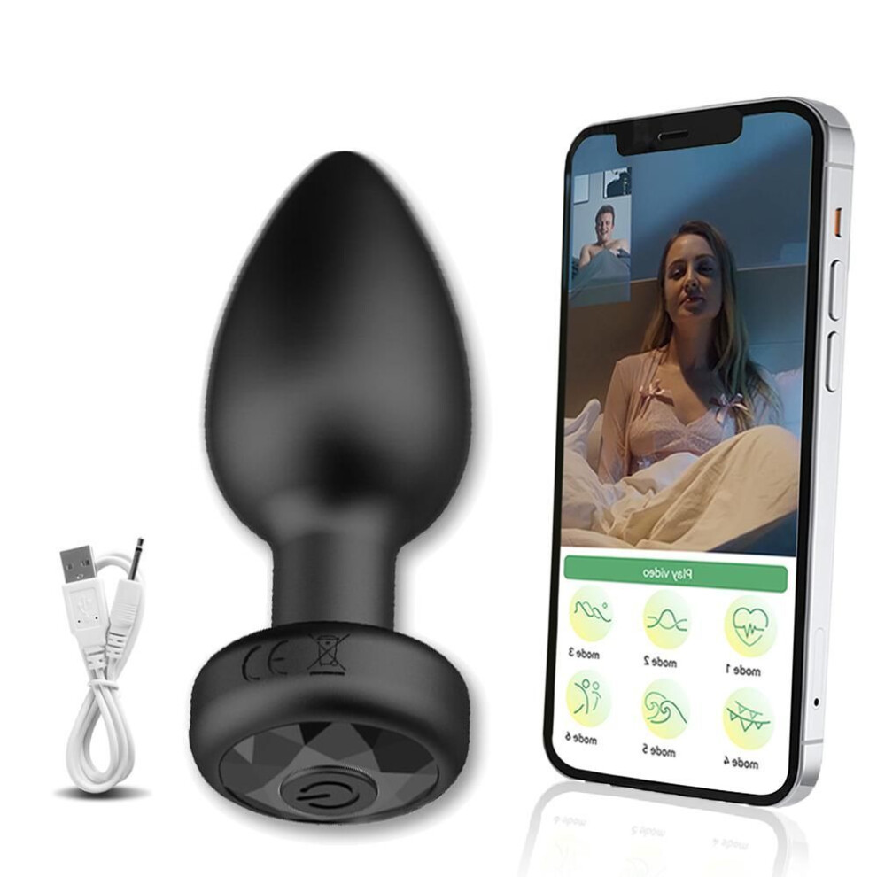 (black, #1) Anal Plug App Bluetooth Butt Vibrator For Women Man Long Distance Wireless Remote Controlled Ass Buttplug Female Male Sex Toys