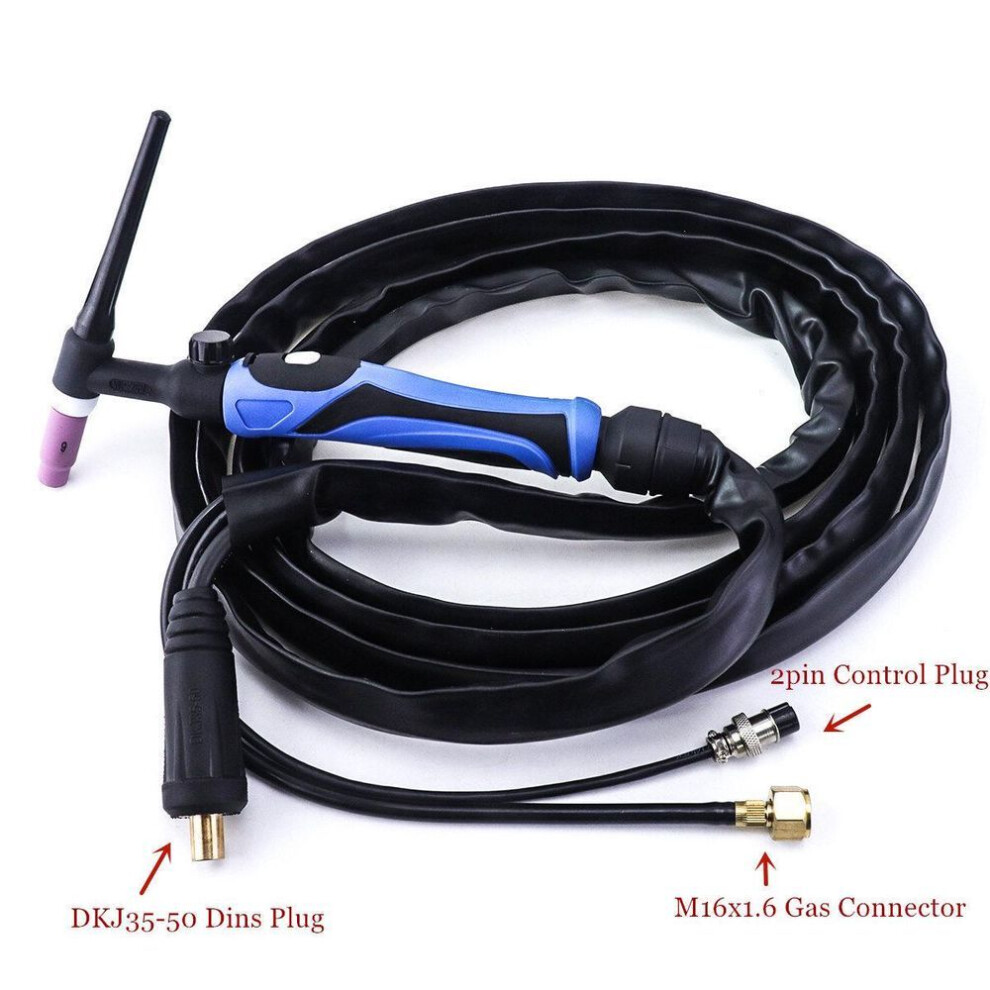WP26V TIG Torch Gas Tungsten Arc Welding Torch WP26 Valve Argon 4m 13ft Air Cooled