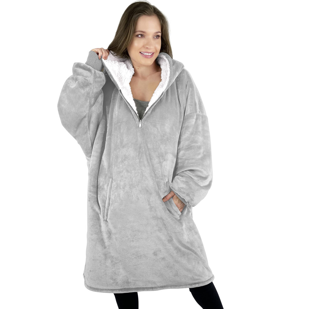 Sweat     capuche surdimensionn    Trekki pour homme et femme, avec fermeture    clair, confortable, en polaire, pour adulte