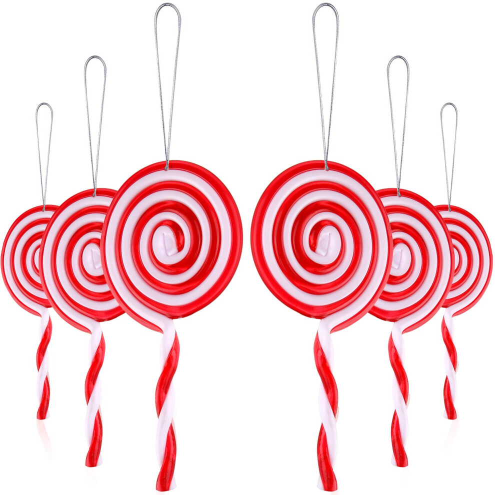 Photos - Garden & Outdoor Decoration Christmas Lollipop Ornament Xmas Tree Candy Cane Ornament White and Red Decorations for Home Party 6 Pieces, 4.92 x 2.17 Inc