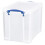 Really Useful Really Useful Box 19 Liter Plastic Stackable Storage Container w/Snap Lid & Built-In Clip Lock Handles for Home & Office Organization, Clear 2 Pack 3