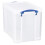 Really Useful Really Useful Box 19 Liter Plastic Stackable Storage Container w/Snap Lid & Built-In Clip Lock Handles for Home & Office Organization, Clear 2 Pack 2