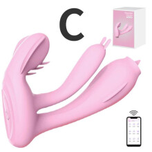 (C) Wireless Bluetooth Dildo Vibrator for Women APP Remote Control Vibrating Panties G-spot Clitoris Stimulator Sex Toys