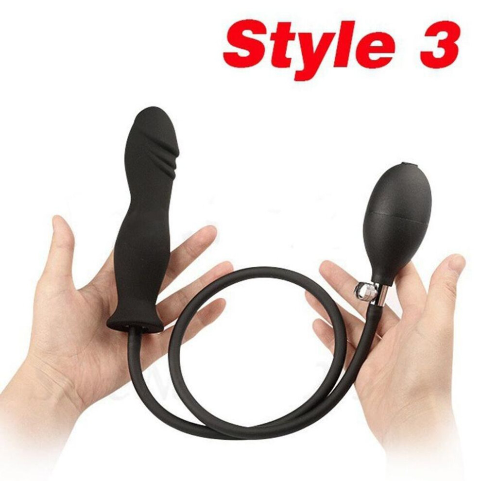 (black, style 3) New Adult G-spot Dilation Stimulator Inflatable Anal Vibrator Anal Dilator Big Dildo Anal Insertion Sex Toys Male Sex Toys