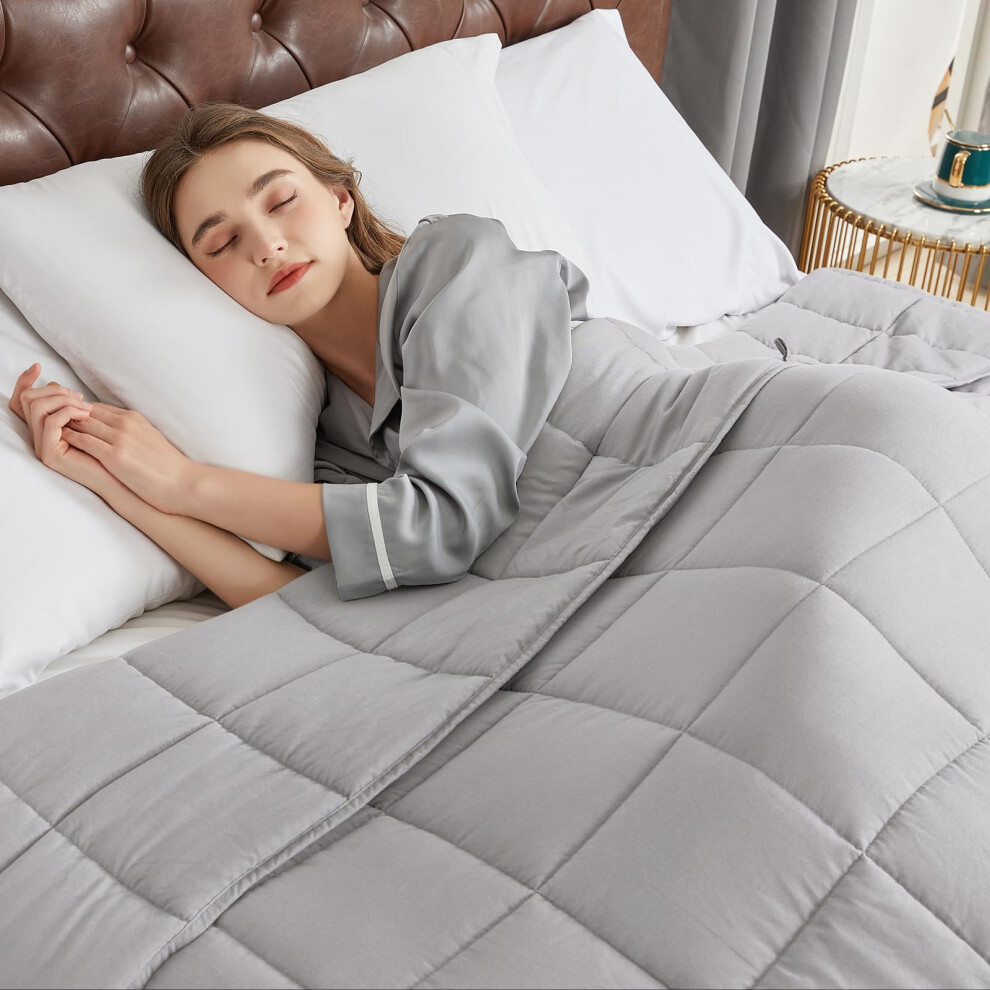 Couverture lestée CYMULA pour adultes (15 lb, 60" x 80" taille Queen) - Couvertures lourdes, rafraîchissantes et respirantes pour l'été et l'hive