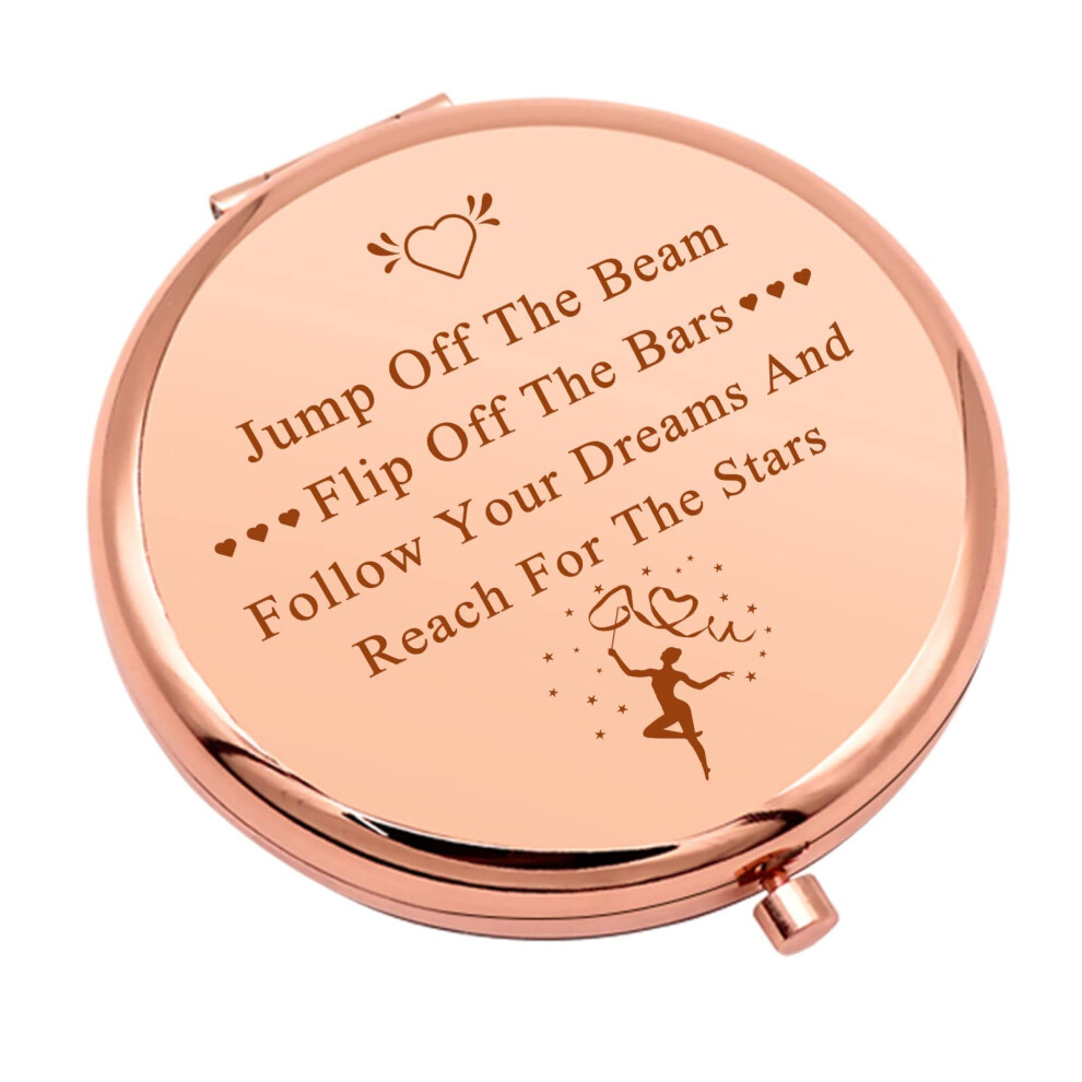 Cadeau inspirant de gymnastique pour femme Miroir de maquillage compact pour gymnaste Cadeaux de gymnastique pour filles Cadeaux pour les amateurs de