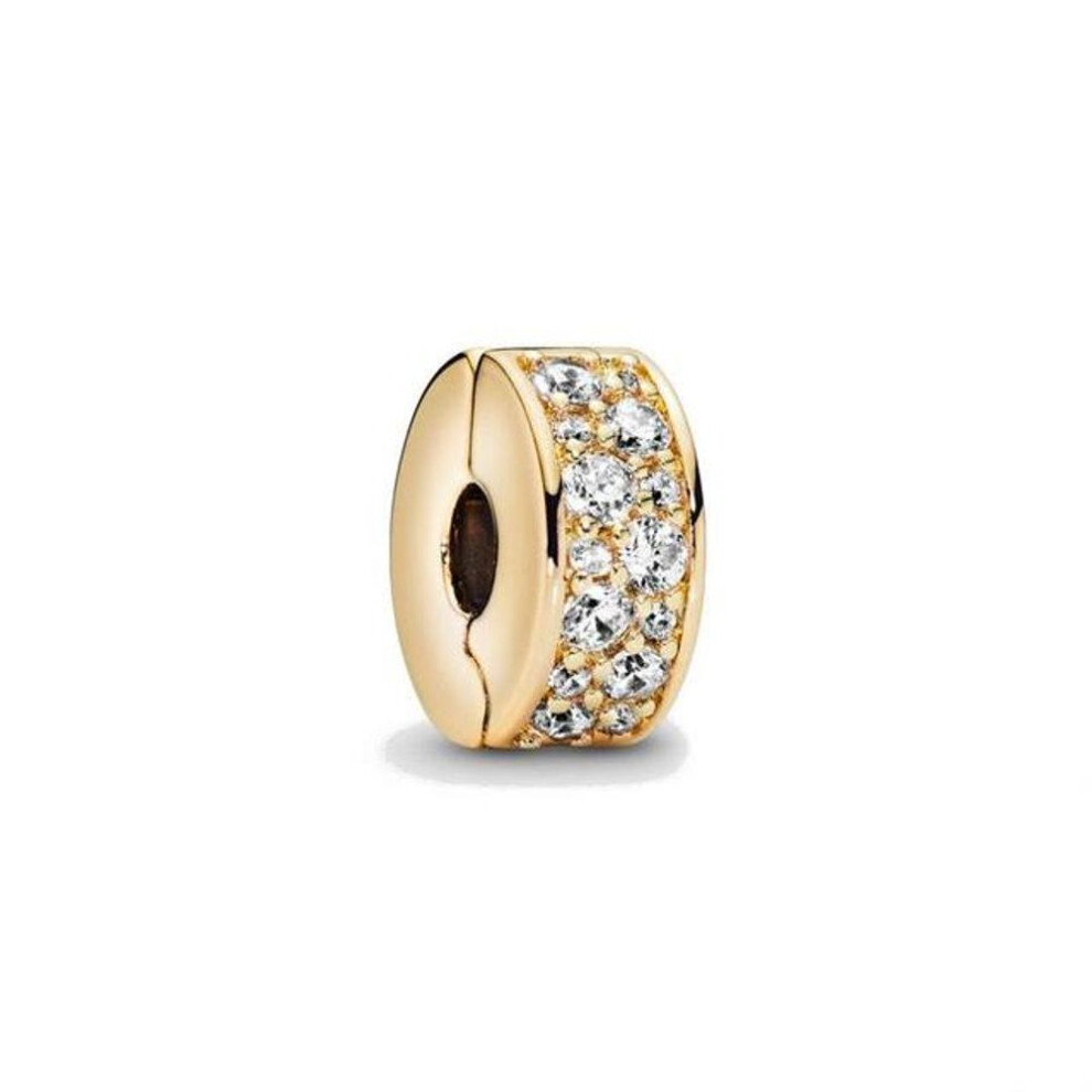 (as the picture) Gold Crown Lock Heart Beads Charm Fit Original Bracelet Diy Jewelry For Women Girl Gift