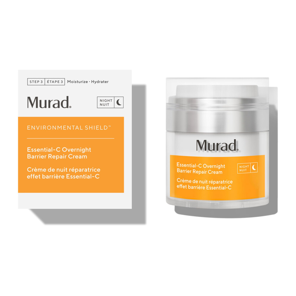 Murad Essential-C Overnight Barrier Repair Cream - Environmental Shield Vitamin C Moisturizer - Helps Neutralize Pollutants  Brighten and Smooth Skin