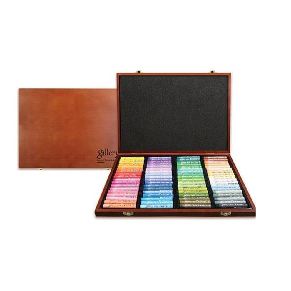 Mungyo Gallery Soft Oil Pastels Wood Box Set Of 72 - Assorted Colors (mopv-72w)