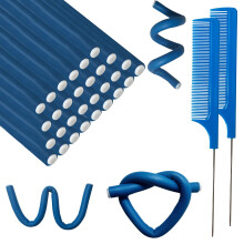 BIEAEIA 60 buca?i tije de curling flexibile 9,45 x 0,31 inci spuma moale fara ncalzire pentru par lung par scurt fetele fete cu o?el set cu o?el