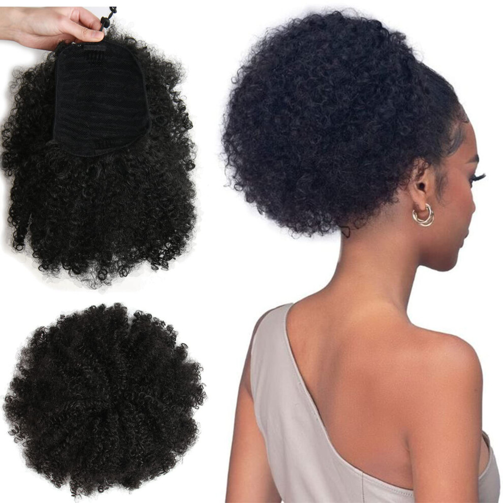 Starsplus Unisex Not,Specified Afro Puff Kinky Curly Drawstring Ponytail Extension For Women Afro Drawstring Ponytail Kinky Curly Afro Puffs Synthetic Curly Ponytail Hairpieces Updo