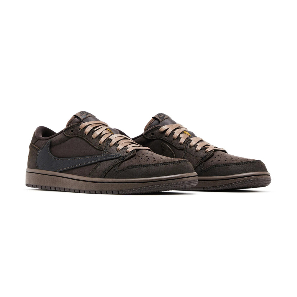 (UK9/EUR44/28CM ) Nike Air Jordan 1 Low OG SP Travis Scott Velvet Brown Men's Shoes