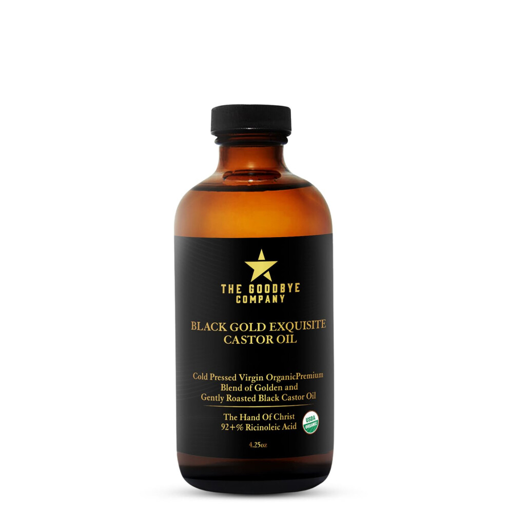 The Goodbye Company Jamaican Black and Gold Exquisite Castor Oil Blend - USDA Organic, Cold Pressed and Unrefined; Pure Hexane Free Organic Castor Oil