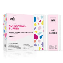 Zmoi Pro Nail Buffer Block - 2 Pack Luksuriøs Shine Korean 4 -vejs neglebuffing Block Pink - Natural Shine Nails - Manicure/Pedicure Tools To Hom
