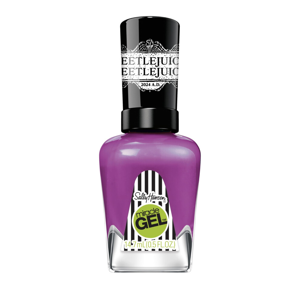 Sally Hansen Miracle Gel, Beetlejuice Say It 3 Times, Long Lasting, Gel-Like Formula, No UV Lamp Needed, Purple Nail Polish