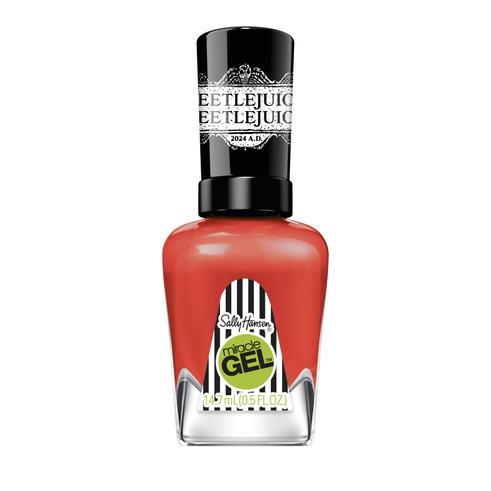 Sally Hansen Miracle Gel, Beetlejuice Strange And Unusual, Long Lasting, Gel-Like Formula, No UV Lamp Needed, Red Nail Polish