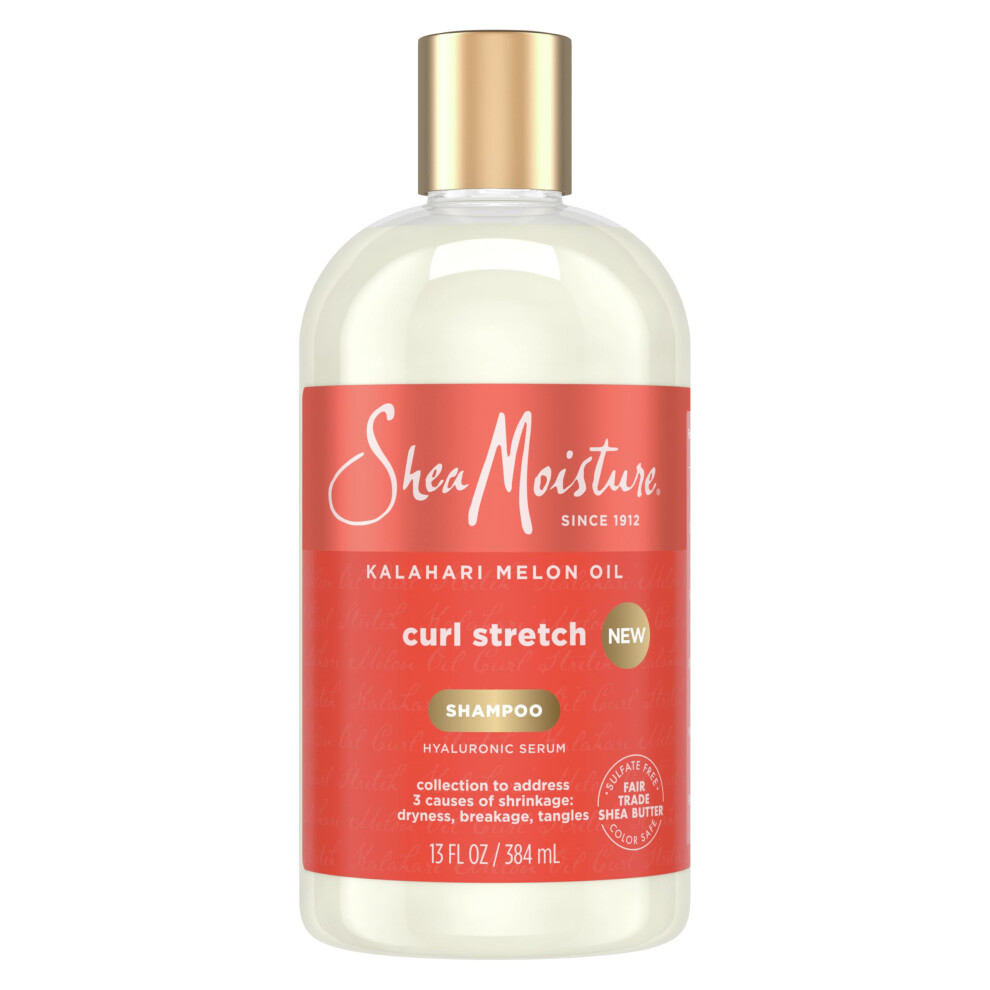 Shampooing Sheamoisture Curl Stretch à L'huile De Melon Du Kalahari InfuséE De SéRum Hyaluronique Nettoie Et Hydrate Pour Des Boucles Fortes Et D-image