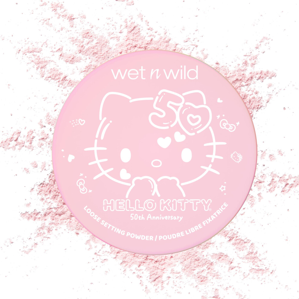 Wet N Wild Hello Kitty Loose Setting Powder, Ultra-Fine For Shine Control, Brightening & Revitalization, Soft-Sheer Pink Shade, Cruelty-Free & Vegan