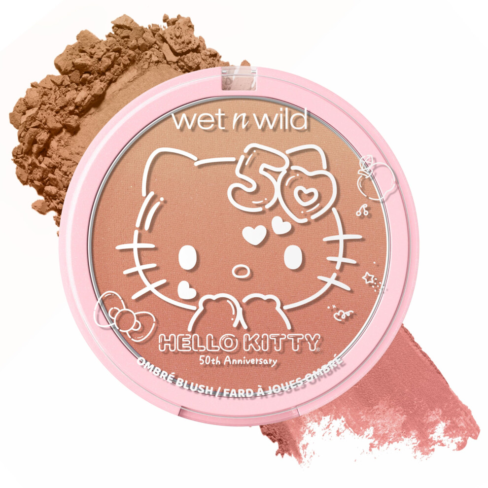 Wet N Wild Hello Kitty Ombre Blush, Buildable, Blendable Customizable Color, New Gradient Formula, Cruelty-Free & Vegan - Mellow Cloud