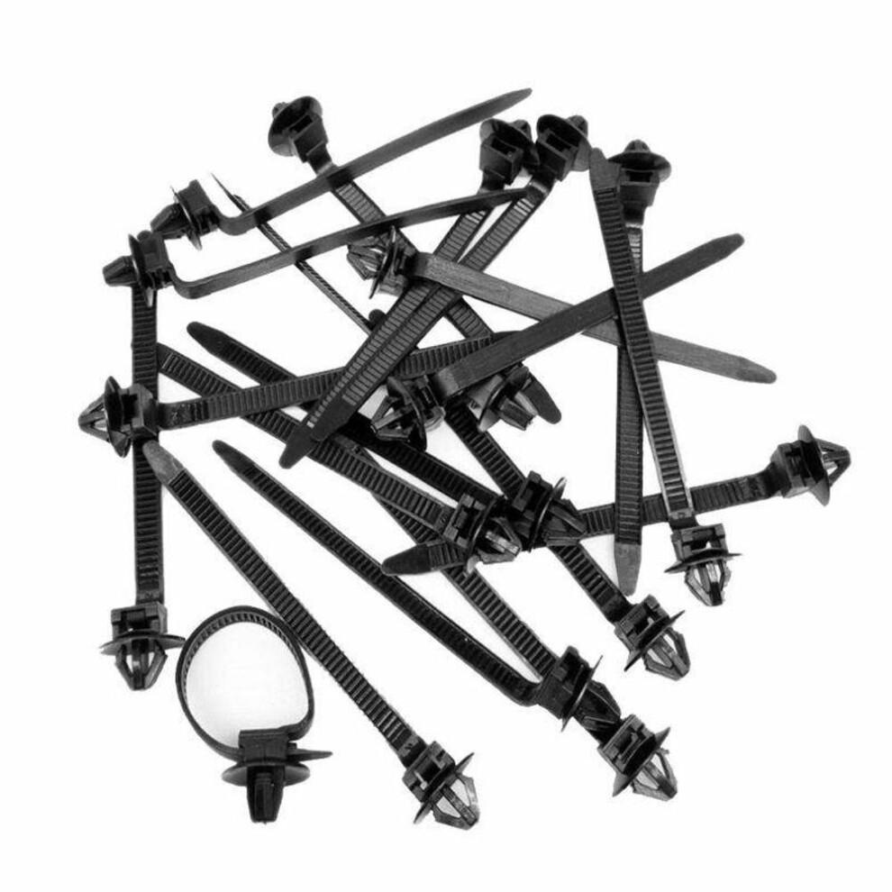 50 PCS Nylon Cable Tie Fastener Clips Car Loom Hose Clamp Fastening Strap 80mm