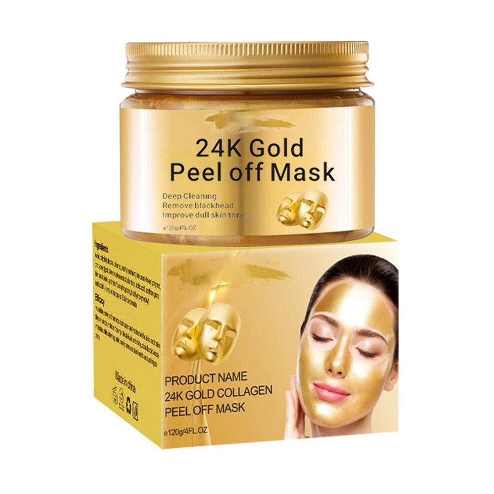 24k Gold Peel Off Mask Deep Cleaning Hydrating Anti Aging Skin Brightening Gentle Gel Mask