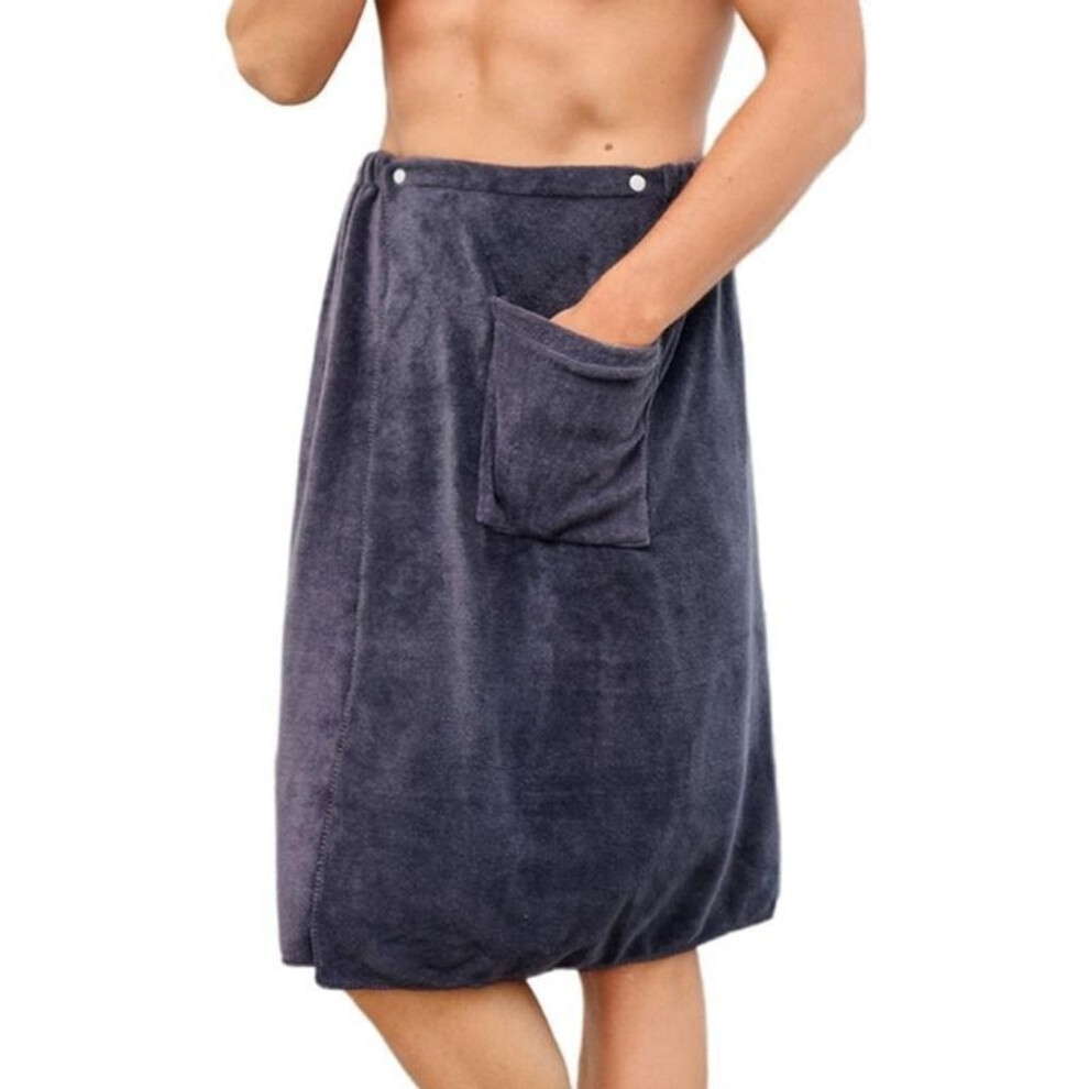 (grey, 30*140cm) Men&apos;s Household Absorbent Wearable Towel Pants Beach Sexy Bath Towel Blanket Microfiber Anti-light Towel Shorts