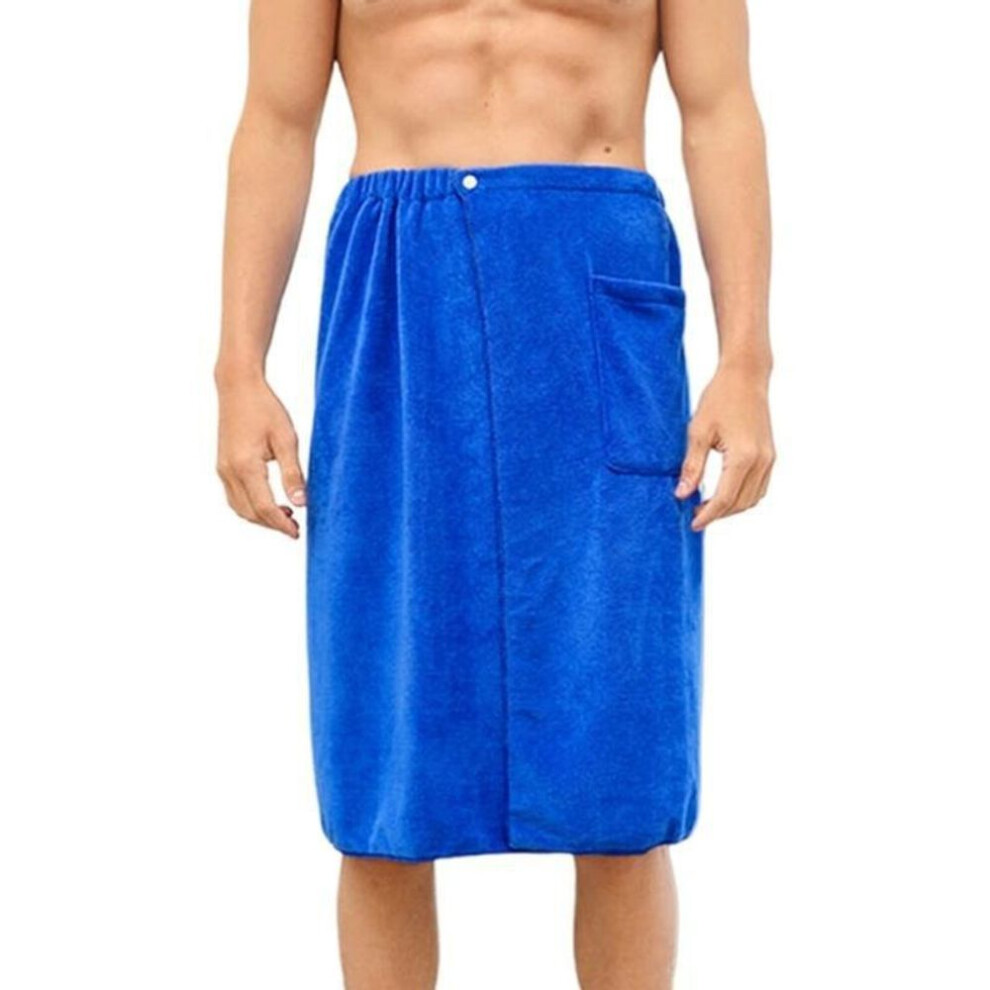(blue, 30*140cm) Men&apos;s Household Absorbent Wearable Towel Pants Beach Sexy Bath Towel Blanket Microfiber Anti-light Towel Shorts