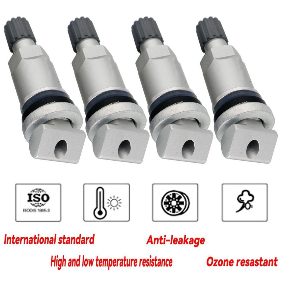 (silver) 4x Tpms Wheel Valve Stems Replacement Repair Kit Car Tyre Pressure Monitoring Sensor For Honda Dodge Suzuki Hyundai Mazda Nissan