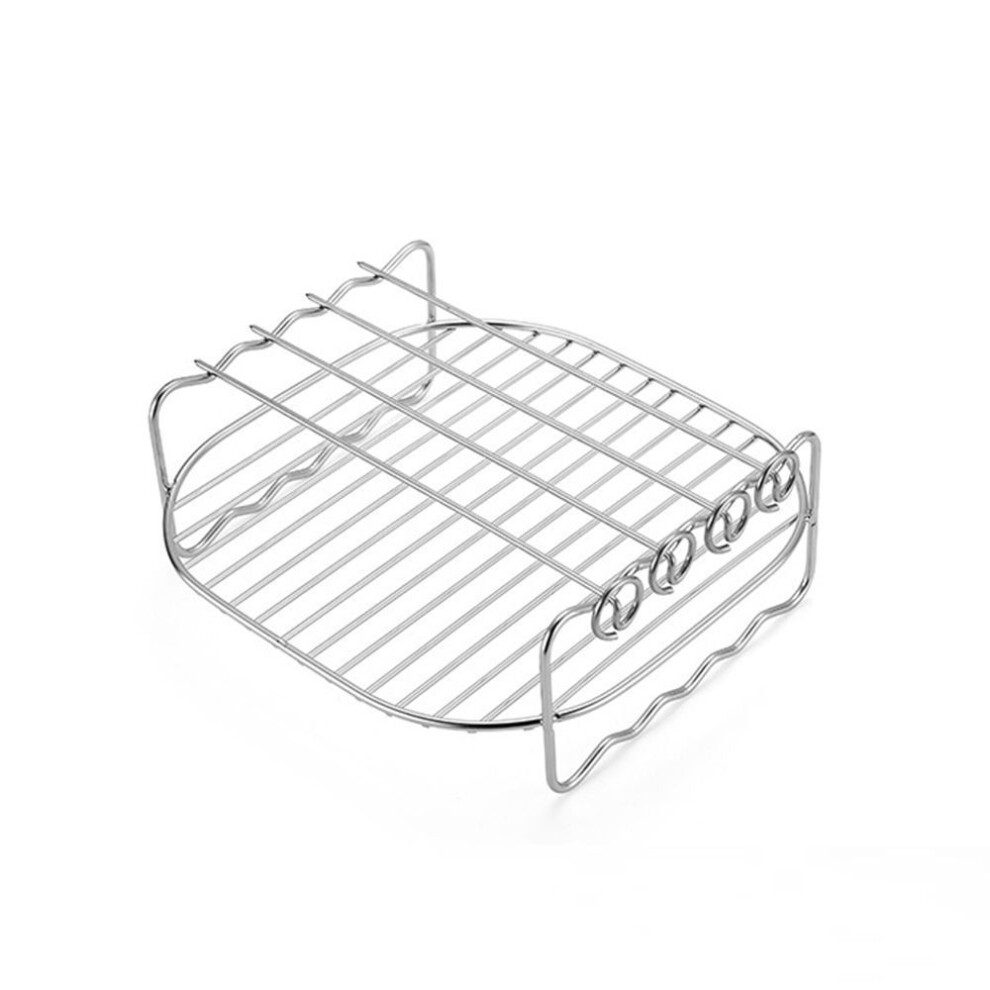 Stainless Steel Air Fryer Accessories Double-deck Air Fryer Rack Tray Rack Grill Rack Baking Dishes