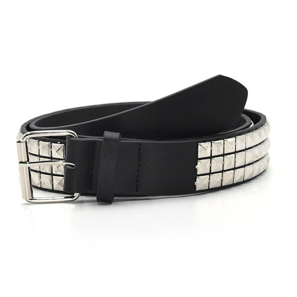(silver) Casual Decorative Rivet Belt With Pin Buckle Split Strap Men&women&apos;s Studded Belt