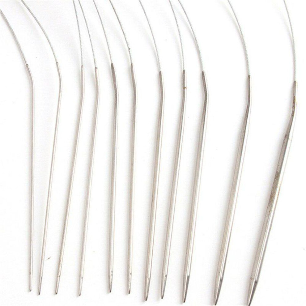 (as the picture, 120cm) Weaving Pins Stainless Steel Circular Knited Needles Knit Tool Set For Sweater Scarf Needlework