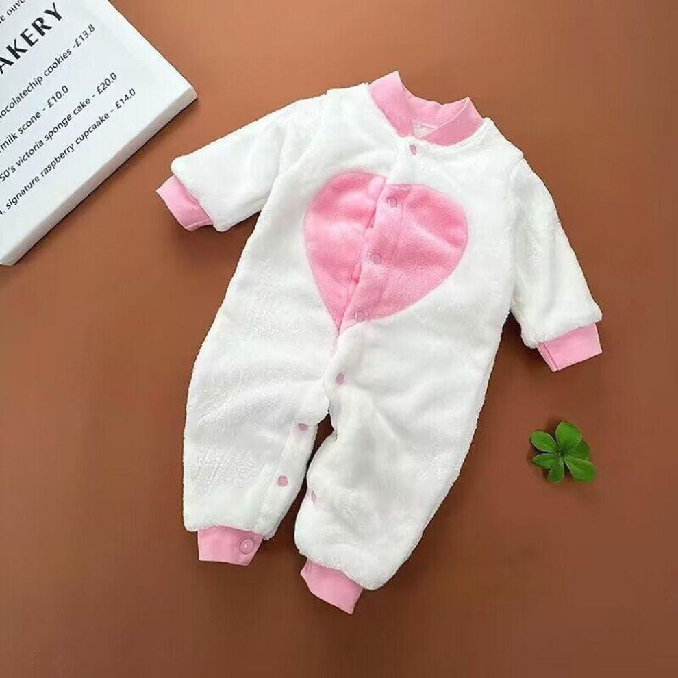 (white, 59cm) Newborn Baby Spring Winter Clothes Infant Jacket For Girls Jumpsuit For Boys Soft Flannel Bebe Romper Baby Clothes