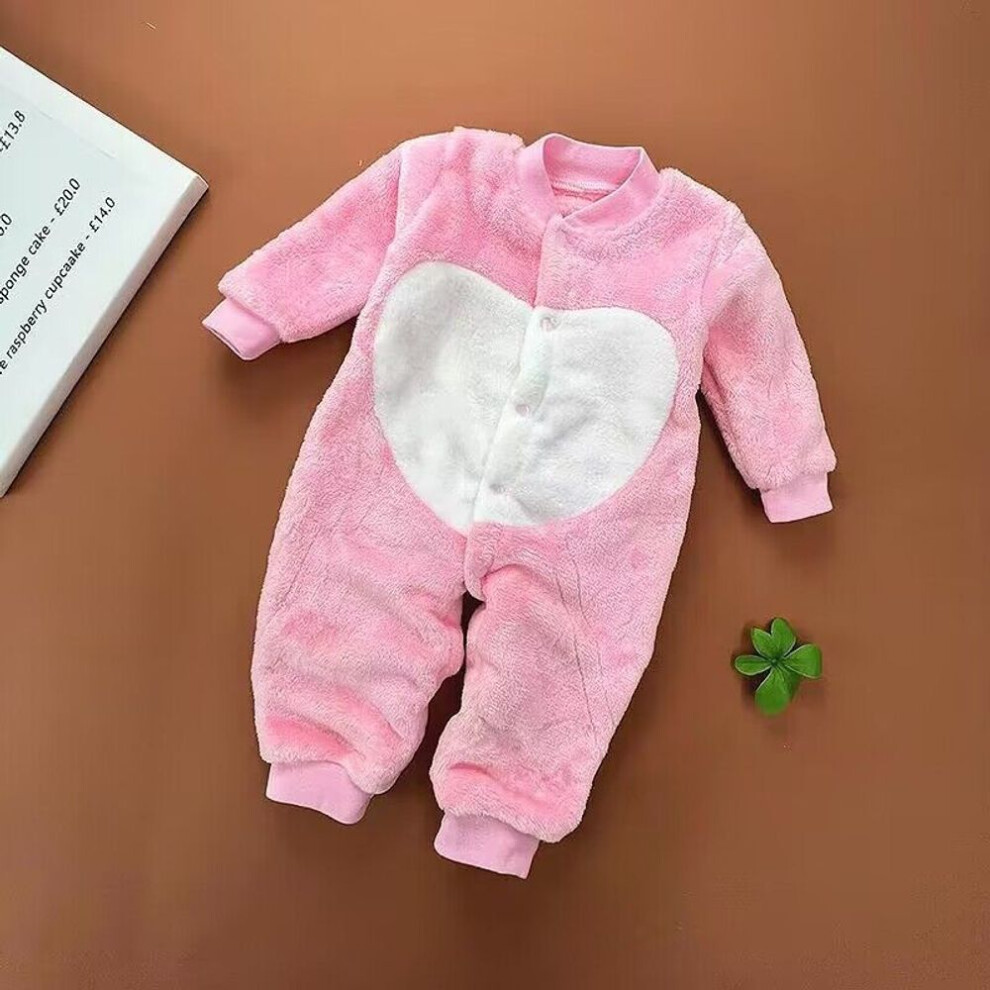 (pink, 73cm) Newborn Baby Spring Winter Clothes Infant Jacket For Girls Jumpsuit For Boys Soft Flannel Bebe Romper Baby Clothes