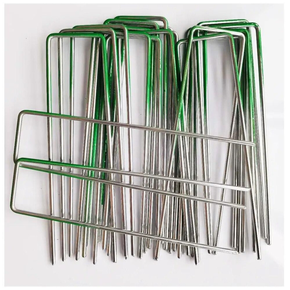 15cm 50pcs U-shaped Garden Landscape Staples,lawn Stakes For Weed Barrier Ground Cover