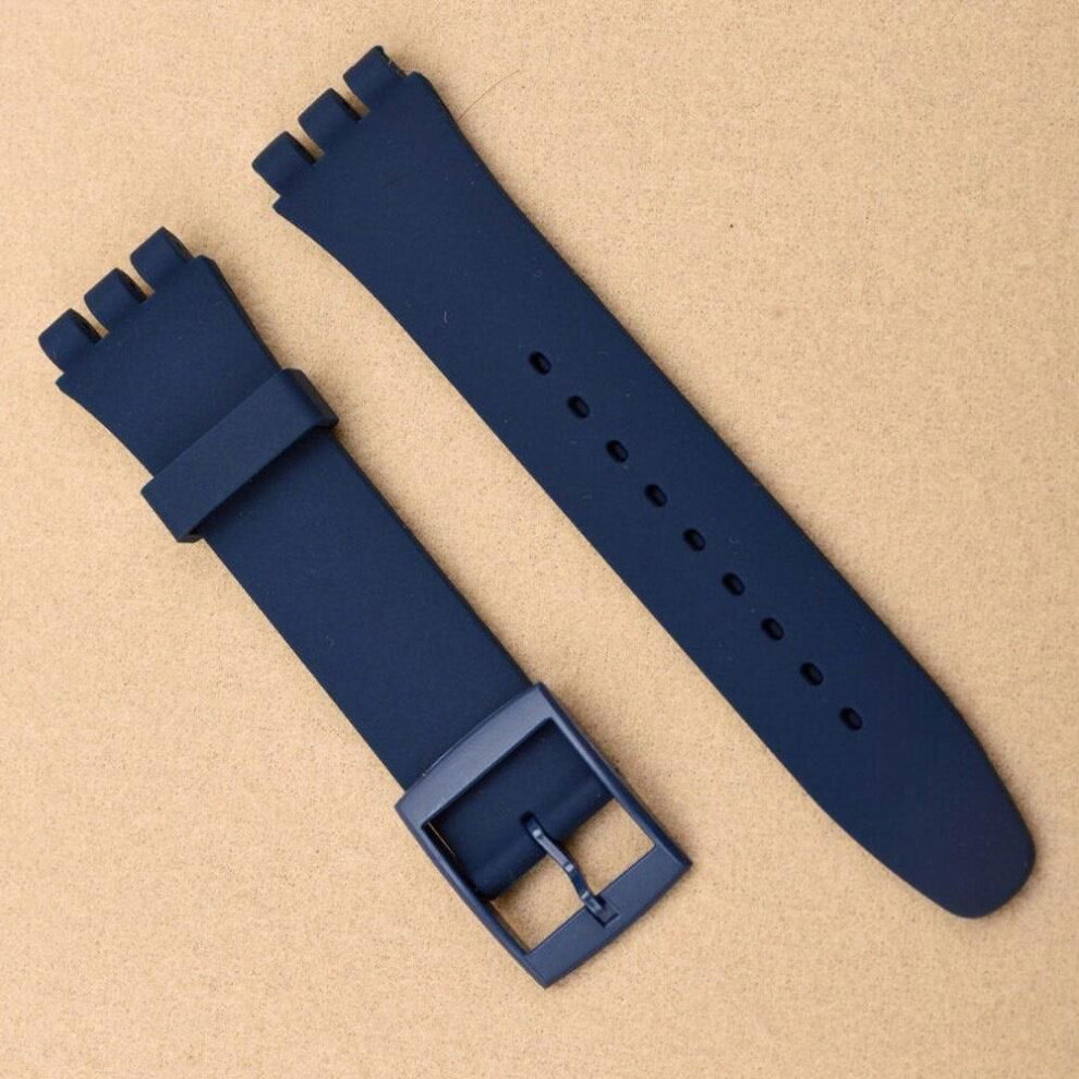 (dark blue, 19mm) Silicone Strap For Swatch Soft Tpu Watchband 17mm 19mm Rubber Strap For Men Women Belt Wristband 20mm Band Watch Accessories