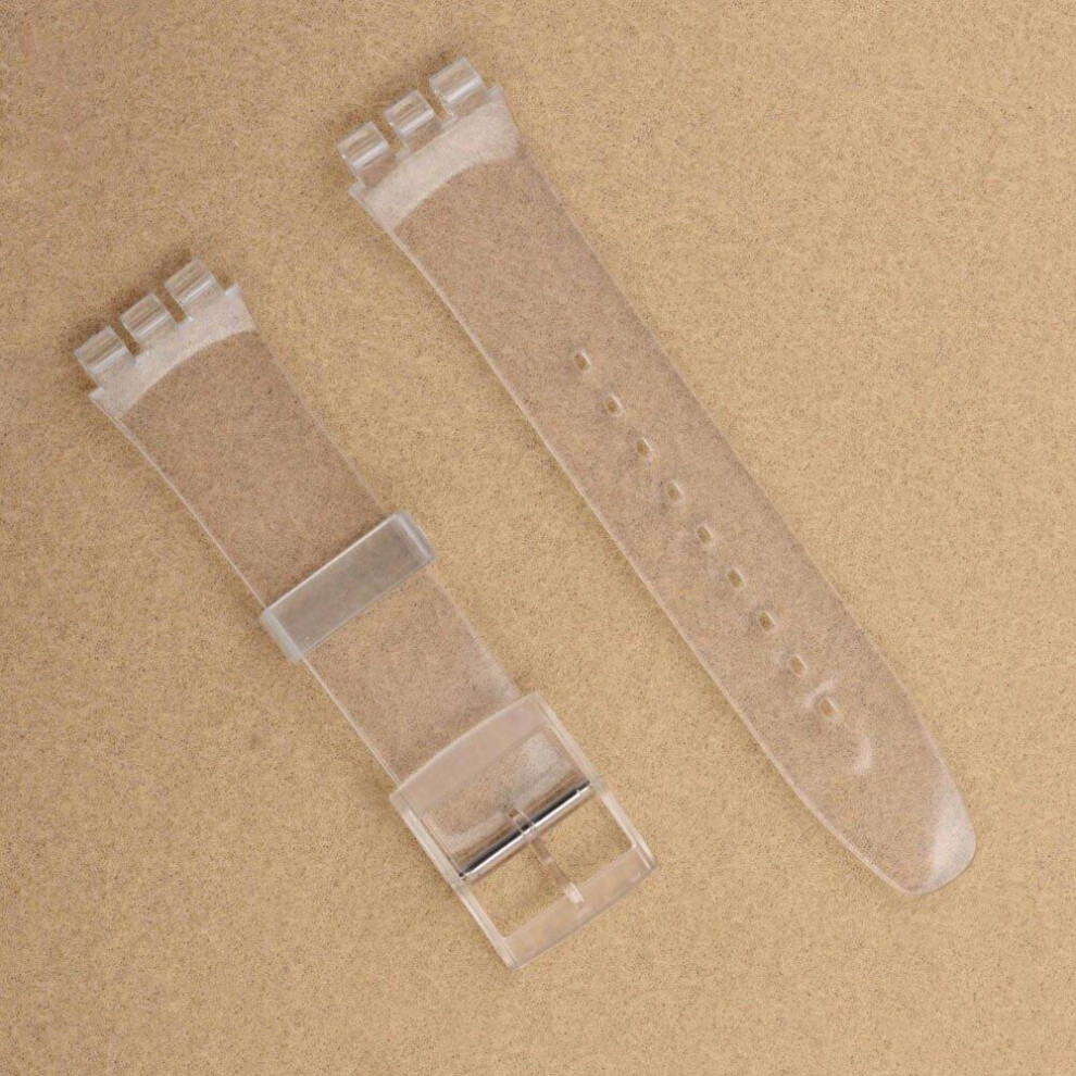 (transparent, 19mm) Silicone Strap For Swatch Soft TPU Watchband 17mm 19mm Rubber Strap For Men Women Belt Wristband 20mm Band Watch Accessories