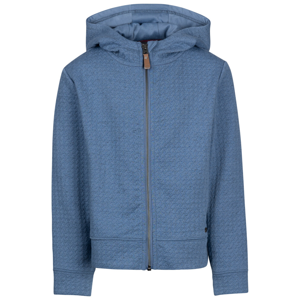 (7-8 Years, Denim Blue) Trespass Girls Zip Up Jaquard Hoodie Winnie