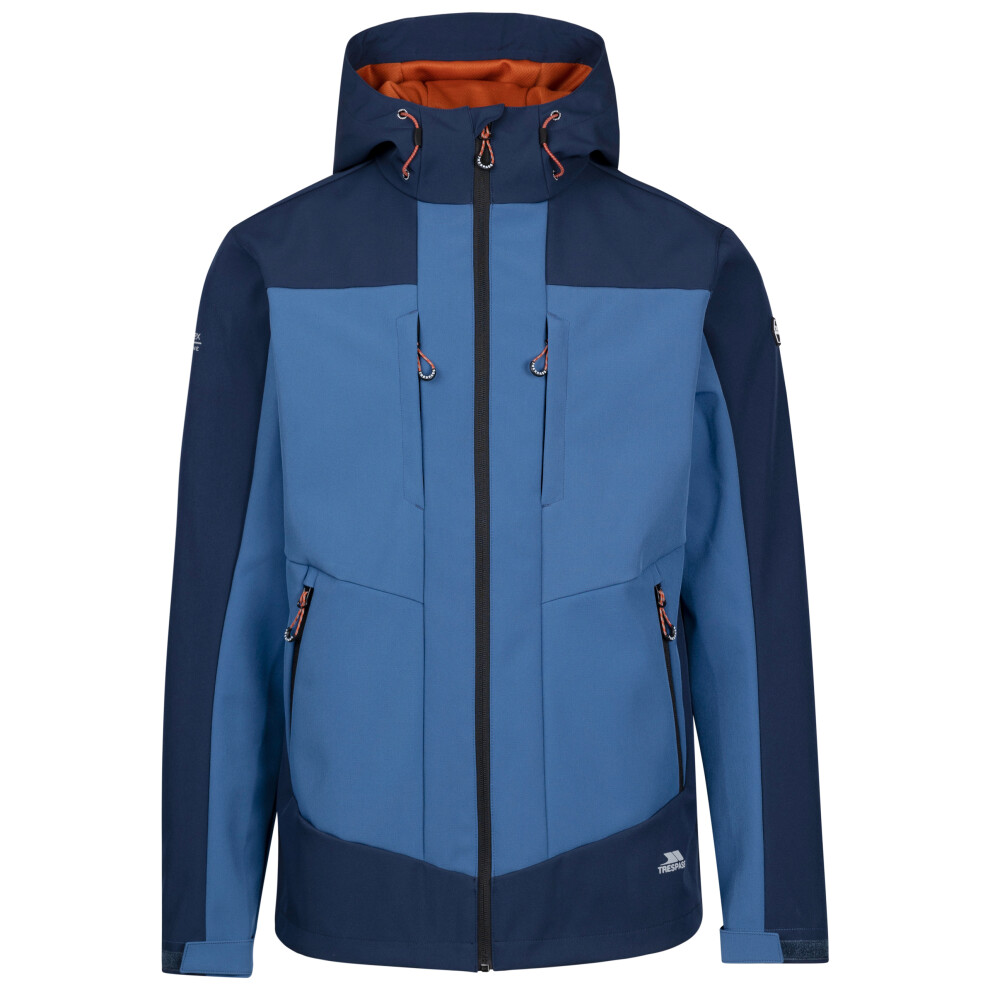(L, Navy) Trespass Mens Softshell Jacket with Hood Tamston