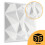 (White, Set of 14) Decorative 3D Wall Panels (50cm x 50cm) Diamond Design PVC Cladding Panel 10