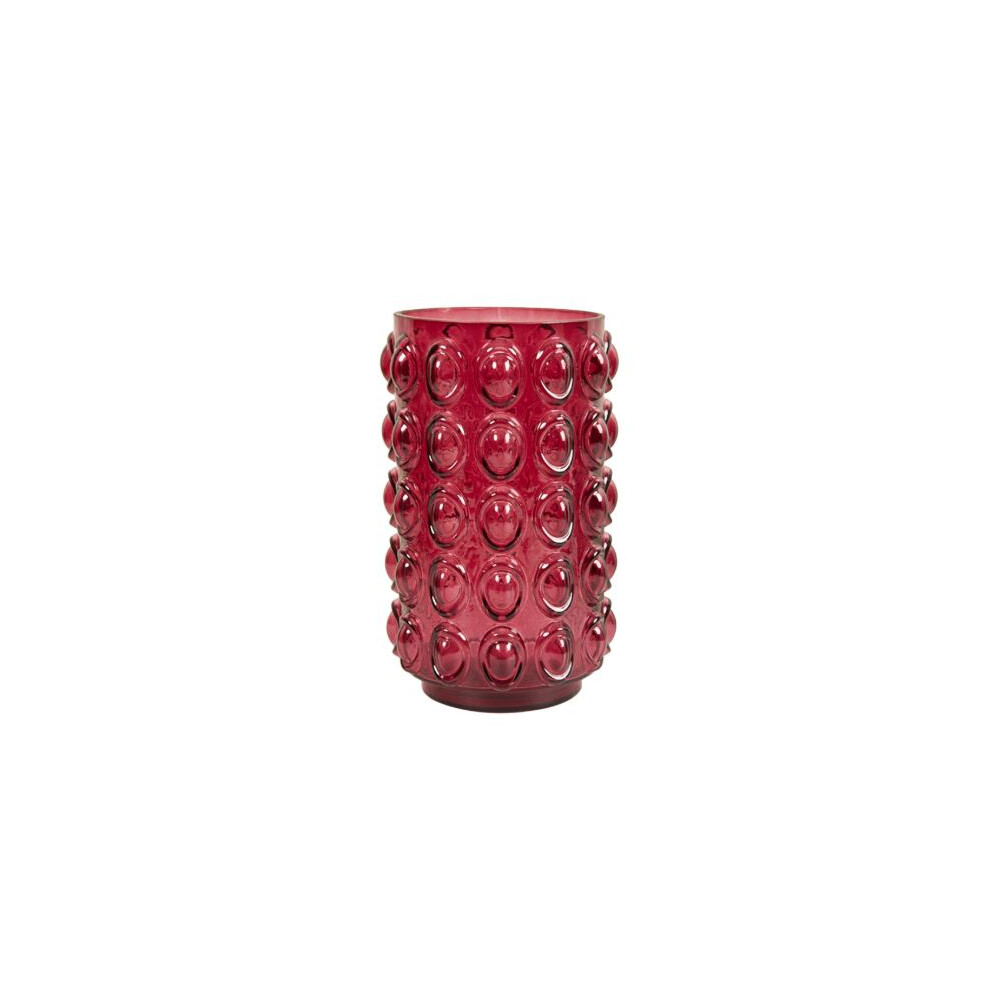 New Jeweled Bubble Hurricane Vase Perfect For Showcasing Flowers - Red