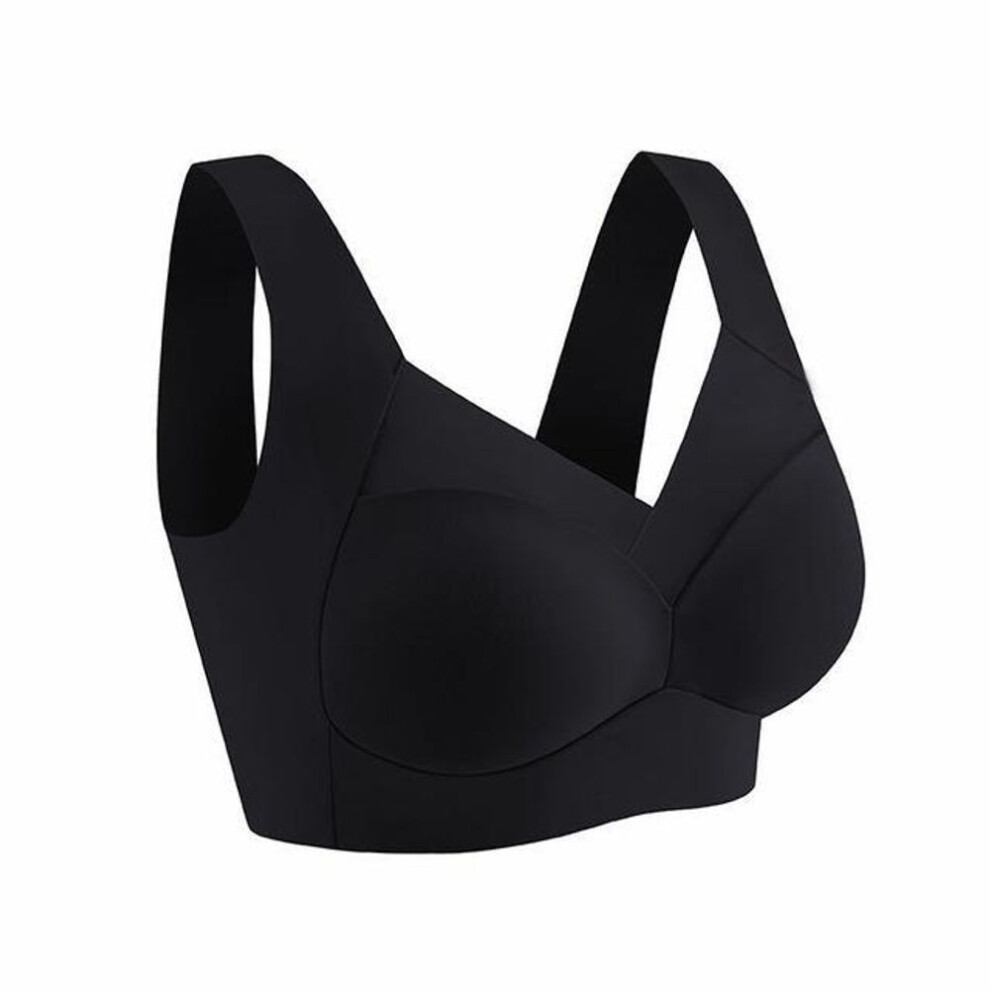 (black, XXL) Finetoo Women Sport Bras Lace Plus Size Bralette Backless Seamless Bra Brassiere Vest Gathers Shock-proof Soutien Gorge Wireless Top