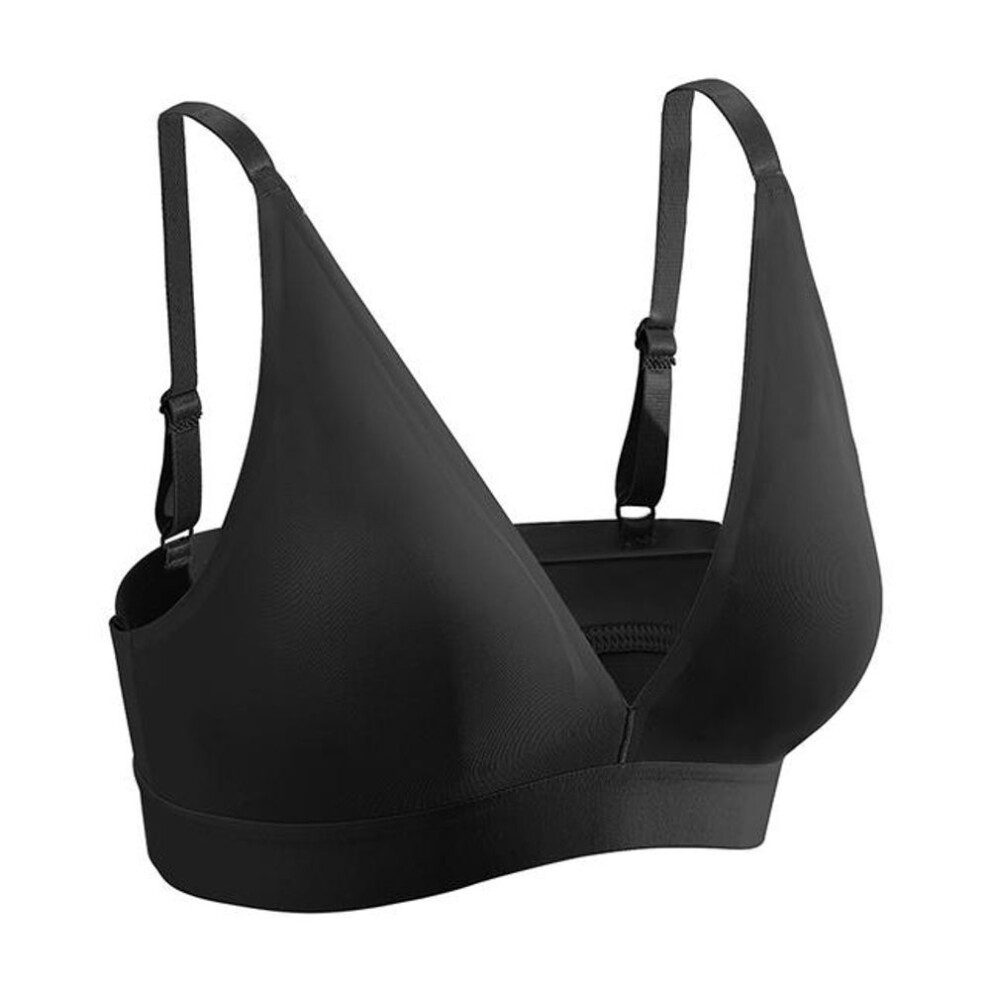 (black, XL) FINETOO Sexy Deep V Wireless Bra Women Seamless Bras Ladies Padded Underwear S-XL Comfortable Bra Sexy Bralette Intimates 2022