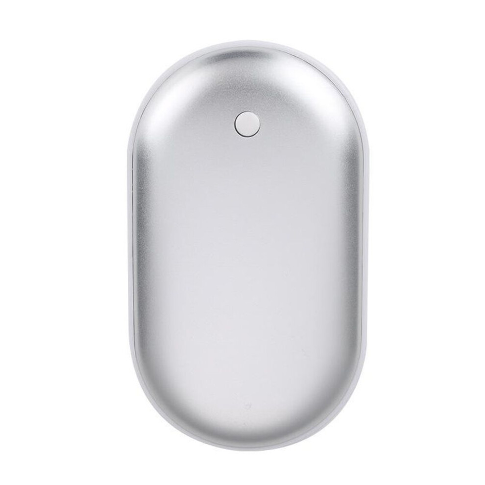 (silver) Mini Hand Warmer Heating Pad Usb Rechargeable Cell Phone Warmer Pocket Mini Cartoon Electric Winter Heater Warm