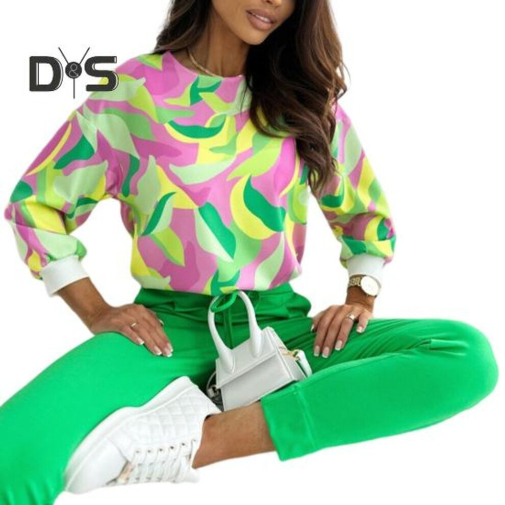 (light green, M) Flexibility Ladies Shirt Printing Fashion Autumn Women Fashion Blouse