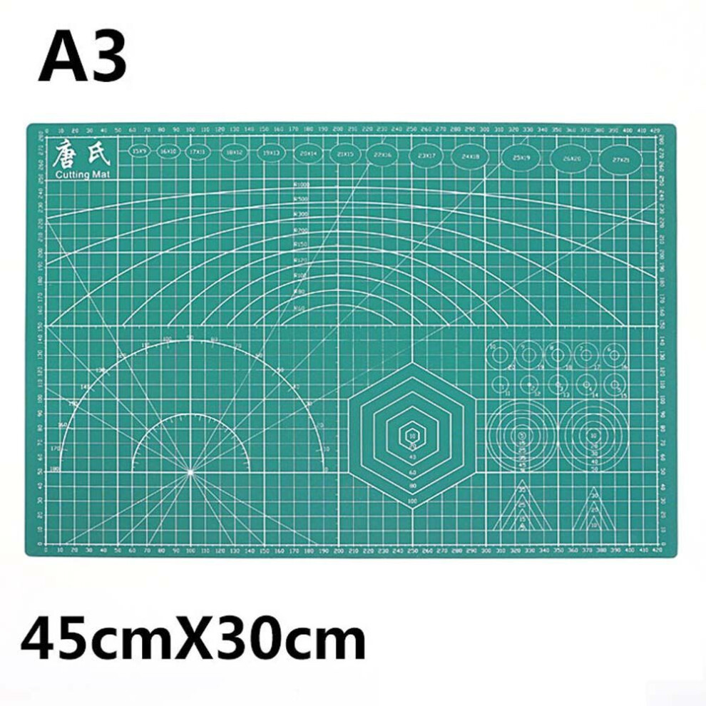 (green, A3) Double-sided Patchwork Carved Paper Cutting Board Cutting Mat Engraving Pad Handwriting Plank