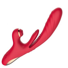 (red) Thrusting Dildo Vibrator 3 Thrusting Vibrating 10 Pulsating  7 Sucking Vibrators with Adult Toys,  G-Spot & Clitoris Vibrator