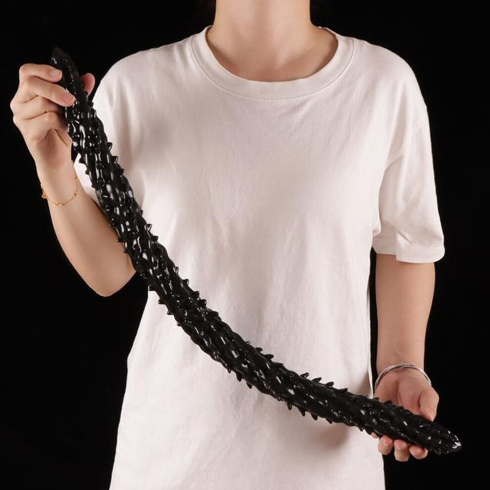 (black) Super Long Anal Plug Pvc Barbed Butt Plug Male Prostate Massager Anal Dilator Stimulator Masturbator Female Vaginal Dildo 18